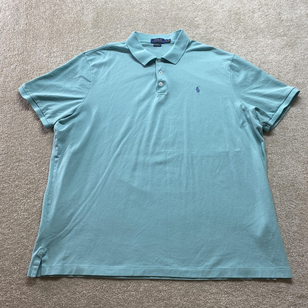 Polo Ralph Lauren‎ Polo Shirt Mens 2XL Classic Fit Short Sleeve Spandex Blend
